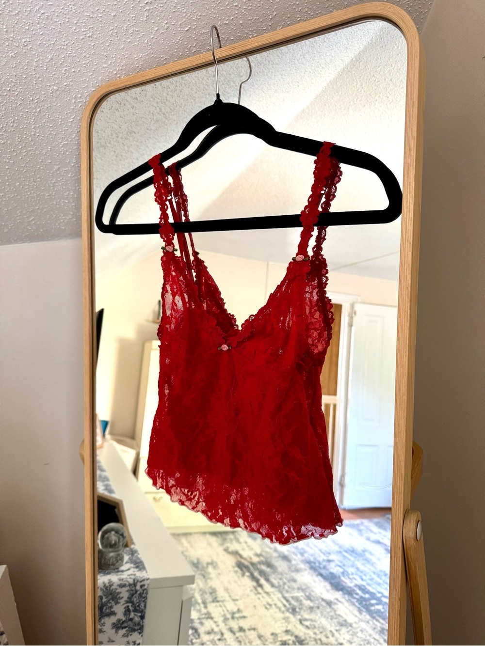 Skims Red Lace Camisole Tank Top - Women